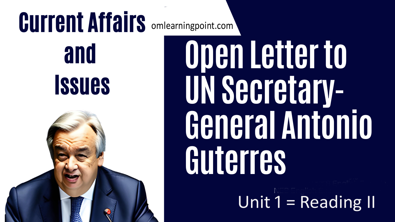 Open Letter to UN Secretary General Antonio Guterres