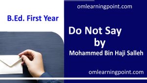 Do Not Say' – Mohammed Bin Haji Salleh