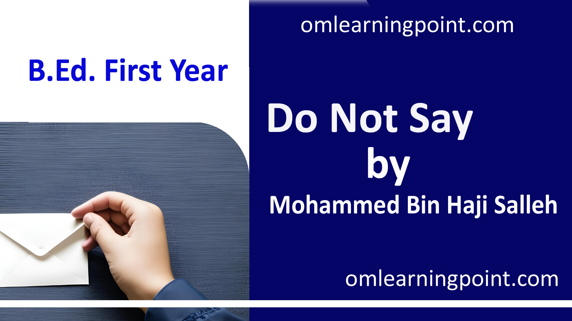 Do Not Say' – Mohammed Bin Haji Salleh